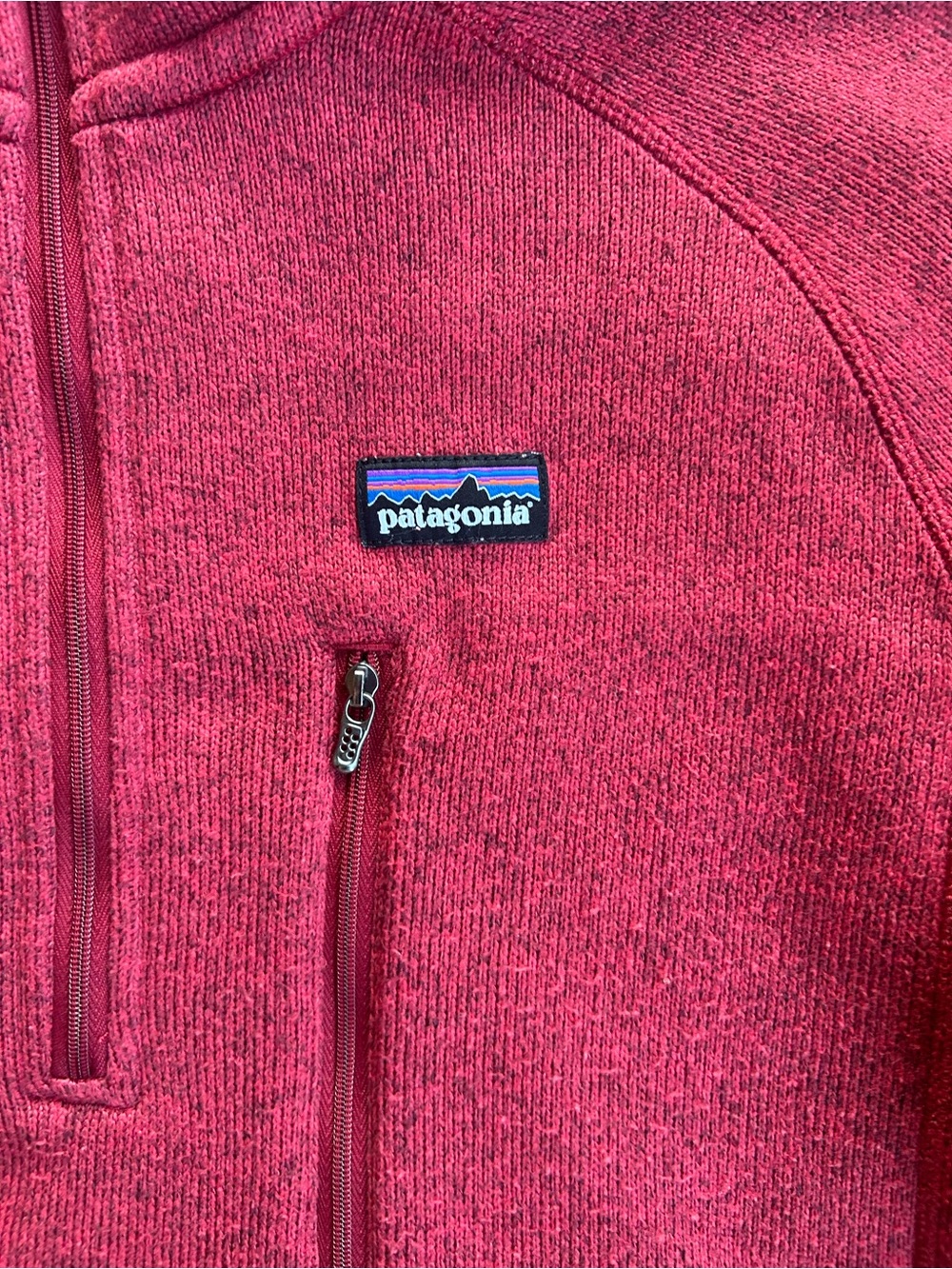 Patagonia Men’s Raspberry Zip-Up Fleece Pullover - Picture 2 of 4